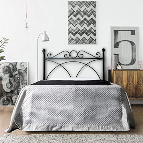 Letto AD Una Piazza E Mezza in Ferro Colore Nero Grafite con GIROLETTO Completo di Rete Ortopedica E Materasso Air Memory 120 X 190 CM. - Prodotto Made in Italy - ARR165