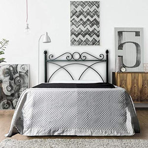 Letto AD Una Piazza E Mezza in Ferro Colore Nero Grafite con GIROLETTO Completo di Rete Ortopedica E Materasso Air Memory 120 X 190 CM. - Prodotto Made in Italy - ARR165