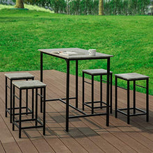 SoBuy Set 5 Pezzi Tavolo con 4 sgabelli Mobile Bar per casa Stile Industriale Grigio, L100*P60*A87cm, OGT11-HG