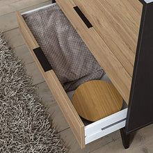 VS Venta-stock Cassettiera Koln 4 cassetti Color Nero/Legno, 80 cm (Larghezza) 40 cm (profondità) 84 cm (Altezza)