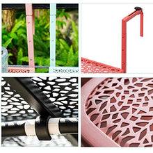 GHHZZQ Tavolo Pieghevole da Balcone Anti Ruggine Regolabile Tavolo da Patio Domestico Tavolo da Bar Sospeso Portafiori Pieghevole Utilizzare per Ringhiera (Color : Pink)