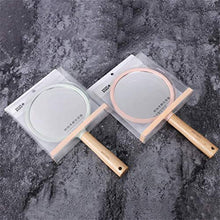 LBWARMB Trucco Specchio con luci 3-Pack tenuto in Mano di Bellezza di Trucco Specchio Rotondo Decorativi di Legno Specchietto con Maniglia Portatile Specchio