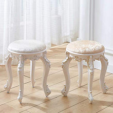 DLGF Rotondo Sgabello Toletta, Toeletta Trucco in Velluto, capacità 170 kg / 375 Libbre, Sgabello da Trucco Alto 17 Pollici, Sedia Imbottita per Pianoforte per Camera da Letto, Bagno