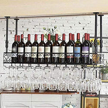 Y DWAYNE Portabottiglie in Ferro a Parete, Portabottiglie da Vino sospeso a soffitto, Mensola - Portabottiglie da Appendere, Porta Calice, Portaoggetti Decorativo da Cucina da bar-120 * 25 cm