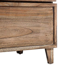 Lolahome - Cassettiera Naturale Rustica in Legno di Mindi con 4 cassetti, 90 x 38 x 62 cm