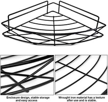 Litcom Mensola per Doccia Angolare Mensole per Bagno Cestello Portaoggetti Autoadesivo per Il Triangolo della Doccia della Cucina del Bagno (Black)