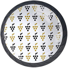 Modello di uva creativa nero dorato Pomelli per Porta Set di 4 Pomelli per Mobili Manopole per Cassetti Cucina Armadio Vetro
