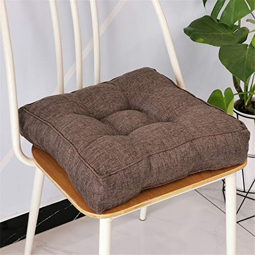 Morbuy Cuscini per Sedia Piazza, 100% Cotone Spessa Comoda Seduta Traspirante Cuscino per Pavimento per Interno ed Esterno mobili e Arredamento da Giardino (40 * 40,Marrone Scuro)