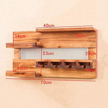 OLDJTK A Parete in Legno Wine Rack, Ristorante Living Room Bar Semplice Supporto di Vetro di Vino/Creativo mensola/Supporto Calice/Red Wine Bottle Holder, 28x6x14.5 Pollici