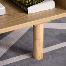HOMCOM Tavolino da Salotto Caffè Stile Nordico con Anta e Vano Aperto, Mobile Basso Moderno Colore Legno, 110x50x41.5cm