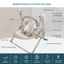 Tisi - Sedia a dondolo per bambini, portatile, comoda, elettrica, con telecomando, con funzione di vibrazione intelligente, utilizzabile fin dall'inizio del neonato, colore: grigio