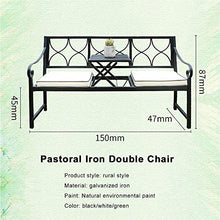 Panchina da Giardino per Esterno, Sedia con Seduta in Metallo e Veranda Panca con Schienale, Panca da Giardino Piazza Portico Percorso Cortile Prato Decor Sedia per 2-3 Persone
