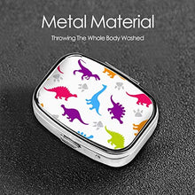 Pill Box - Scatole per pillole colorate per bambini e ragazzi, portatile, rettangolare, in metallo, argento, compatto 2 spazi, portapillole per viaggio/tasca/borsa