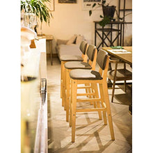 LF- Sgabello da Bar in Legno massello Sedia da Bar casa Sgabello Alto caffè Sgabello Multicolore Bianco semplicità (Color : Gray)