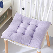 qazwsx Set di 4 Cuscini Imbottiti per sedie in Cotone e Lino con Lacci, sul Cuscino per sedie da Giardino, cucine, Design Trapuntato (Grigio)