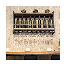 Armadietto del Vino Scaffale da Cucina Organizzazione Scaffale Industriale a Muro Loft Retro Ferro Metallo Scaffale per Vino, Bottiglia di Vino | Scaffale per Calice Portabottiglie Portabott