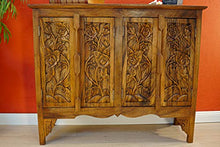 Mobile in legno massiccio SIAM II – 80 x 96 cm comò in legno di acacia con intaglio (coloniale)