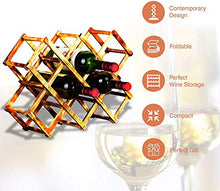 Anyeat Legno per 10 Bottiglie di Vino, Portabottiglie di Vino con Ripiani Pieghevoli Spazio Minimo Portabottiglie Tradizionale Ideale per Conservare Vini di Alta qualità