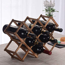 LHQ-HQ Vino Vino Vino Rack Rack Decorazione 10 Bottiglie di Vino Rack di Legno Bottiglia piegante di Free Standing Bar Legno Posizione