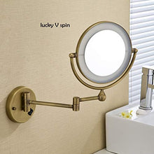 Specchio 8"LED Luce a Muro a Parete Rotonda 3X ingranditore LED Bronzo Spazzolato in Nichel Trucco Trucco privato