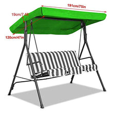 Sonline Copertura del Baldacchino 'Altalena Top Block Tenda da Sole Decorazione Impermeabile per Giardino Esterno Patio Cortile Parco Portico Sedile Mobili Nero