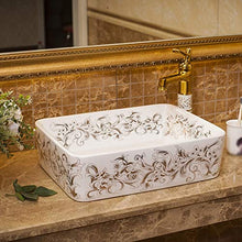 Yxx max -Lavabo Lavabo, Piazza Ceramica for Usi Domestici contatore Bacino di Arte lavandino del Bagno (48x37x13cm) Lavandino del lavabo