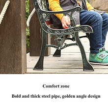 32 pollici Panca da giardino parco per bambini, Panche da esterno in legno massello stile animale antico all'aperto, Con braccioli e schienale Legno duro di ghisa sedia portico resistente intemperi