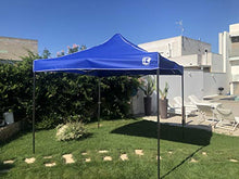 FT TENORE Gazebo RICHIUDIBILE 3X3 M Pieghevole A Fisarmonica Mercato TENDONE con Sacca (Blu)