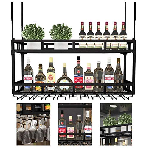 HLL Portabicchieri per Vino, Cingerino con Soffitto a Soffitto Appeso Bottiglia Bottiglia Di Vino Rosso Tazza Del Vino Rosso Holder Sottosopra Appeso Calice Tazza Tazza Appendiabiti Supporto per Cuff