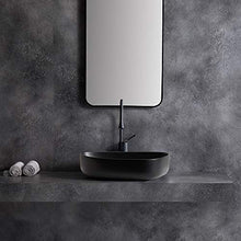 Eridanus Lavandino Irregolare per Lavabo da Piano, Lavandino in Ceramica Irregolare, Colore Nero, Lavello per Lavandino (55 x 10 x 14 cm)