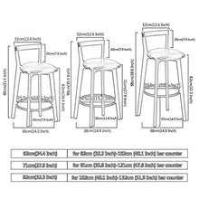YS Sedia Sgabello da Bar Sedile Bar, in Legno Massello Moderno Semplice Pub Casa Alto Nordico Front Desk Schienale con Poggiapiedi Sedile in Lino,82 cm (32,3 Pollici)