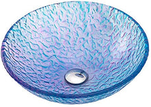 LLLKKK - Lavabo da bagno con lavabo da bagno e vasca, in vetro trasparente, con set di scarico pop-up, colore: arancione, blu