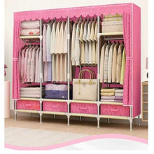 JJZXT Cloth Armadio Semplice Economico Assemblea Armadio Dormitorio Acciaio Telaio Rinforzato Spesso Armadio