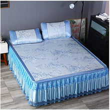 Set pieghevole per l'estate, in seta e gelato, opaco, con federa, 3 pezzi, set di biancheria da letto per il raffreddamento estivo, lavabile in lavatrice, colore: blu, dimensioni: 1,2 x 2 m