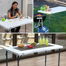 Lifetime Tavolo Rettangolare a Persone, 1,2 x 0,6 m (122 x 61 cm) con 3 Altezze Regolabili da 22/29/36 Pollici (56/74/91 cm), white, plastica