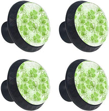 Tre foglie di trifoglio Pomelli per Porta Set di 4 Pomelli per Mobili Manopole per Cassetti Cucina Armadio Vetro
