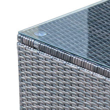 Outsunny Tavolino da Giardino in Vetro Temperato 5mm Rettangolare Esterno Rattan 85 x 50 x 39 cm Marrone