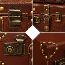 Valigia decorativo Set di 2 decorazione in stile Nesting Pneumatico da scaffale decorazione domestica Compleanno Matrimonio tronco di legno vecchio stile antico dell'annata Visualizza Crafts visualizz