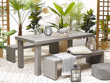 Beliani Set da Giardino in Cemento Grigio Tavolo Rettangolare e 2 Panche ad U TARANTO