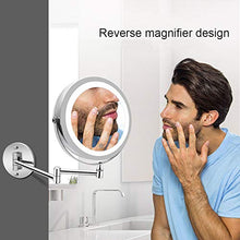 Specchio cosmetico a LED Specchio da Bagno a LED USB Ricarica 10 Volte ingrandimento 360 ° Angolo di Rotazione Pieghevole Design Touch Control 2 Facce dello Specchio