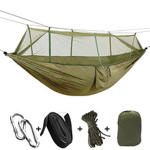 Wiiguda@ Amaca Zanzariera Nylon di Paracadute Hammock Mosquito Ultra Leggera per Outdoor Campeggio Viaggio 200 kg capacità di Carico 260 * 140 cm Traspirante Nylon di Paracadute (Verde)