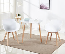 DORAFAIR Set di 4 Pranzo/Ufficio Sedia con Gambe in Faggio Massiccio, Poltrona Moderno Design Sedie Cucina Scandinavo - Blanco