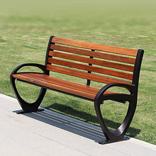 Panchina da giardino per esterni Panchina in legno massello, doppia panchina per il tempo libero, panchina in plastica anticorrosiva in legno con telaio in ghisa, panchina da giardino per esterni, u