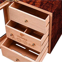 Yaeele. Cigar Box, Cigar Humidor Legno di Cedro trasparente Tetto apribile grande capacità Piccolo tre strati Idratante Box Cigar Box, Cigar Humidor e sigari accessori for fumatori, Rosewood Buon umor