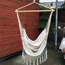 SASAU Cotone Corda Net Swing Nappe Nappe a Hammock Sedia Beige Boemia Stile Appeso Gancio Gancio Camera da Letto Giardino Albero a Sospensione sedili