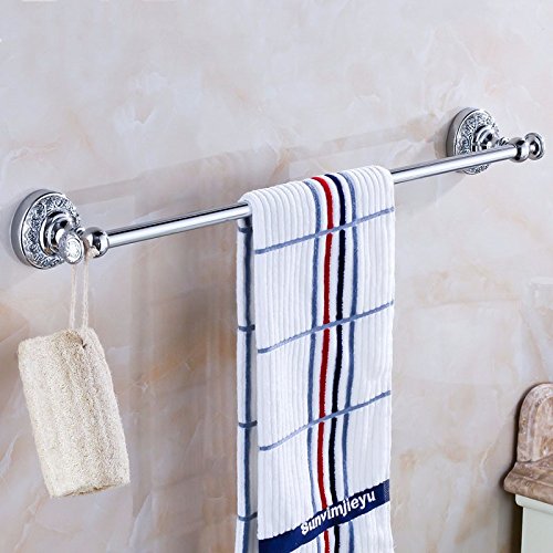 MBYW Portasciugamani Moderno Alto carico Portasciugamani Elegante da Bagno Mensola portaoggetti Porta Asciugamani Singolo, Rame Puro, Superficie placcata, Stile Europeo, Montaggio Forato, 60 cm A