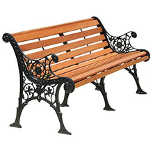 Outdoor furniture Grande panchina da Giardino per Esterni, panchina da 150 * 58 * 76 cm con doghe in Legno massello e Struttura in ghisa, panchina per mobili da Esterno Resistente alle intemperie