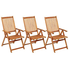 vidaXL Sedie da Giardino Pieghevoli 3pz con Cuscini Acacia Massello