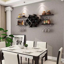 Scaffale per bottiglie vino da parete,Porta Vino Portabottiglie Vino da Parete,Scaffale Vini Portabottiglie,Per cucina,ristorante,bar,piante in vaso,libri,vasi (1 scaffale per vino+4 ripiani) (Nero)