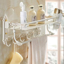 Great Coat Ganci, Parete Mensole alluminio dello spazio pieghevole Bagno rack di stoccaggio con il gancio, stelo portasciugamani, non Fade multifunzione Cosmetic rack di stoccaggio, Tieni la grande vi